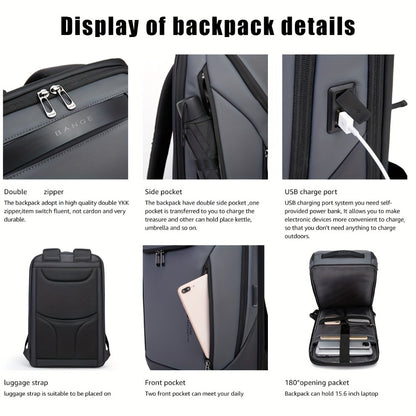 Travel Backpack, Airline-approved Laptop Schoolbag, Outdoor Sports Daypack, Business Men's Laptop Backpack, Large Capacity with Laptop Layer, Portable USB Charging Function, Travel Daily Commuting Sports Bag, Travel Essential