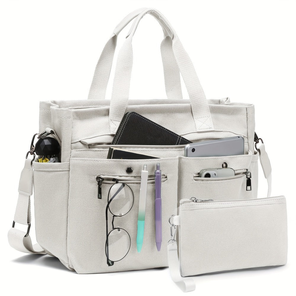 Laptop Bag – 2 Piece, Canvas, for Travel & Work | Bag Vero – detail view 28