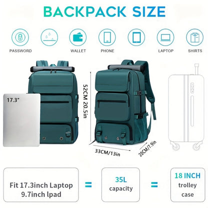 Laptop Backpack – 17 Inch, Nylon, Trolley Sleeve, Multi Pocket | Bag Vero – detail view 9