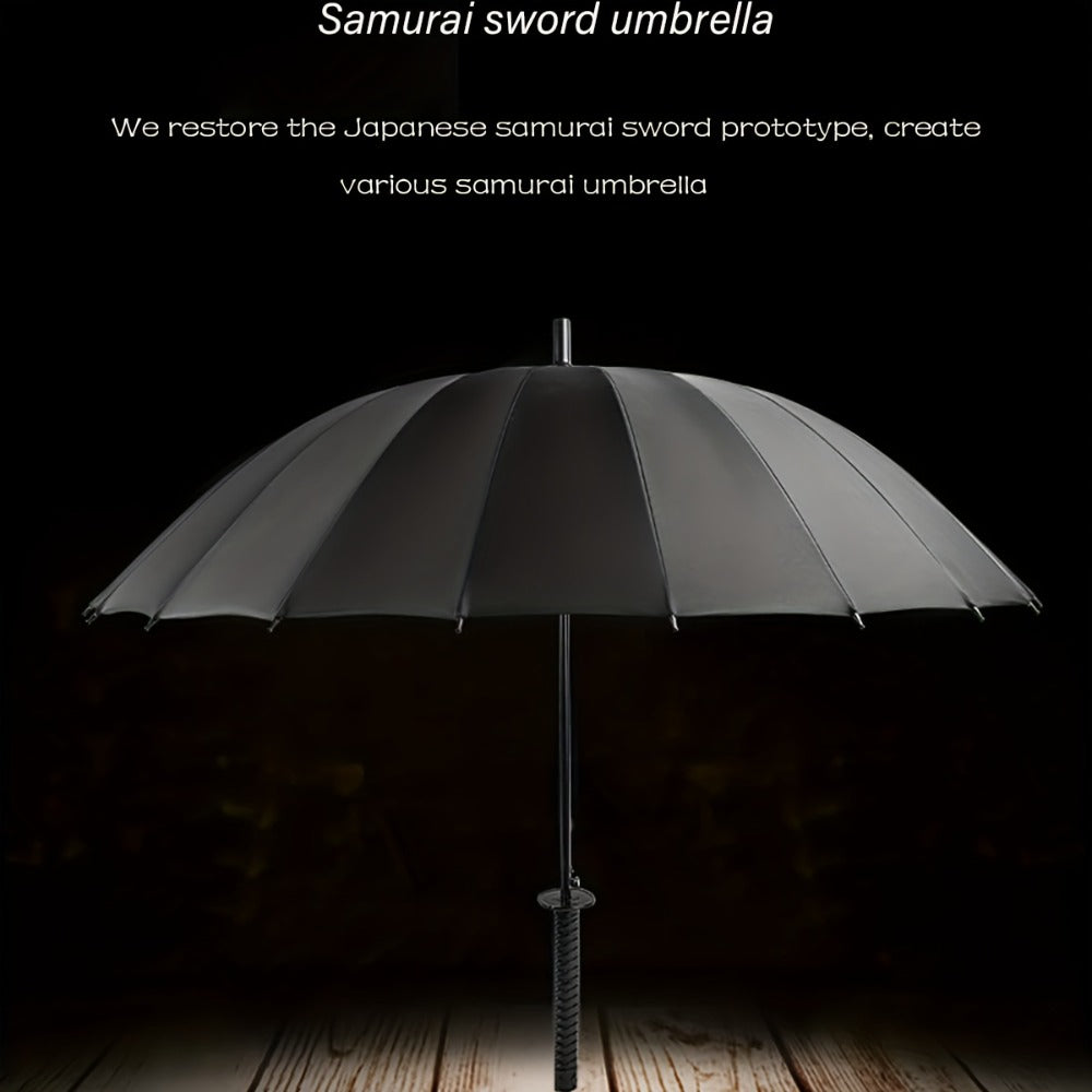 Samurai Umbrella, Sword Umbrella One-Touch Auto Open/Close, Windproof, 24-rib Steel Frame, Cosplay Theme Activities, Ideal Gift for Anime Fans, Outdoor Gear, Fashion Accessories, Sturdy Frame, A Must Have for Comic Book Lover
