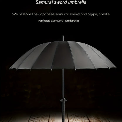 Samurai Umbrella, Sword Umbrella One-Touch Auto Open/Close, Windproof, 24-rib Steel Frame, Cosplay Theme Activities, Ideal Gift for Anime Fans, Outdoor Gear, Fashion Accessories, Sturdy Frame, A Must Have for Comic Book Lover