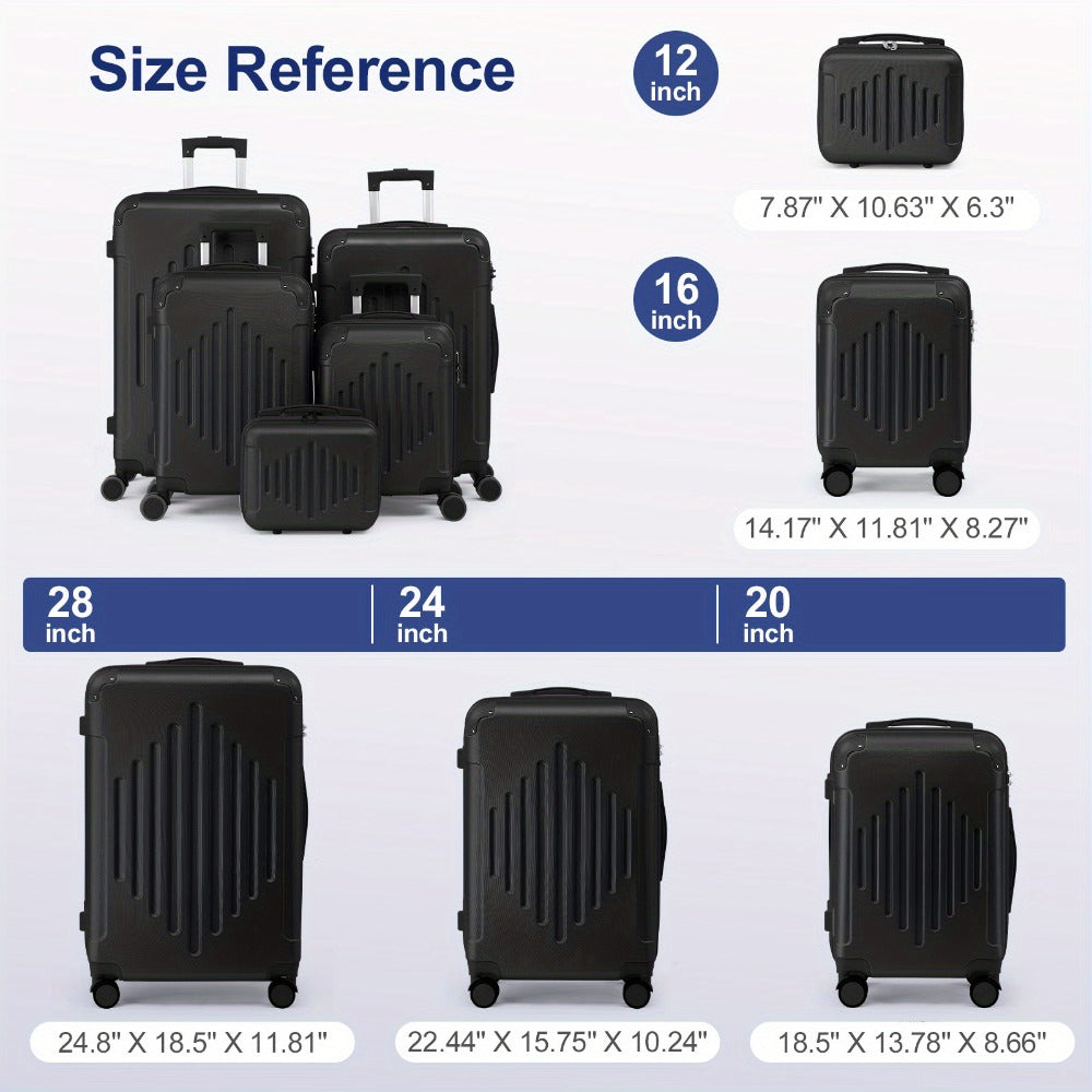 2pcs 20"+12" Lightweight Hardside Luggage Set, Spinner Suitcase Carry-On + Checked Bag, TSA Lock, Airline Approved, Durable Travel Luggage for Women & Men