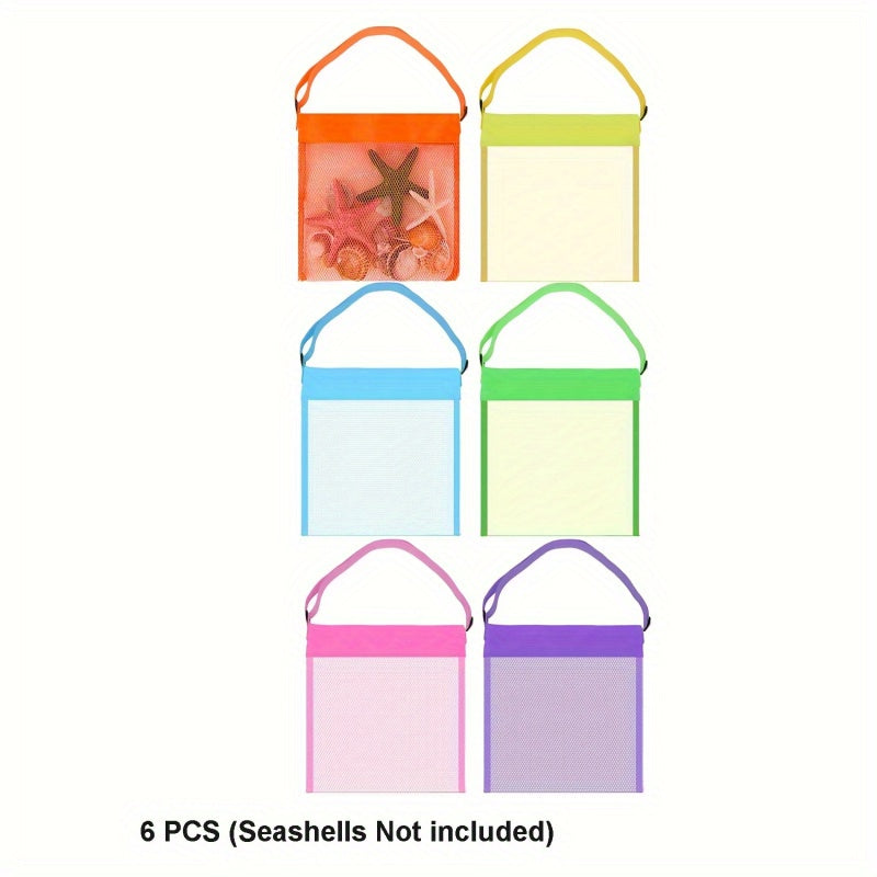 Tote Bag for Women – 6 Pack, Mesh Beach Pack Adjustable Colorful | Bag Vero – detail view 12