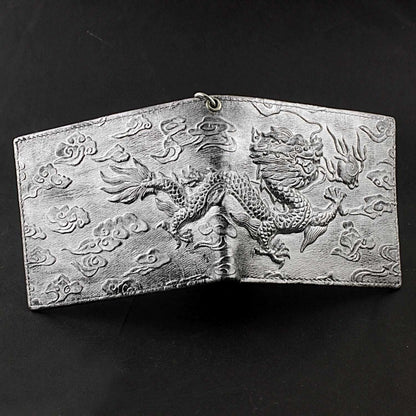 Men's Wallet – Dragon Chain Vintage Silver Biker | Bag Vero – detail view 3