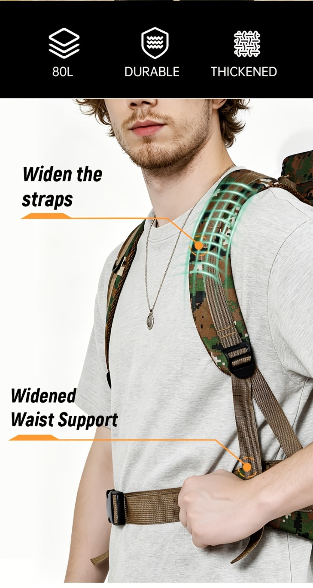 1pc High Quality Outdoor Backpack for Camping and Hiking Travel Backpack Mens Backpacks -Great Gift Idea