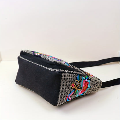 Laptop Bag – Adjustable Strap, Embroidered Floral Retro Bohemian Adjustable | Bag Vero – detail view 20
