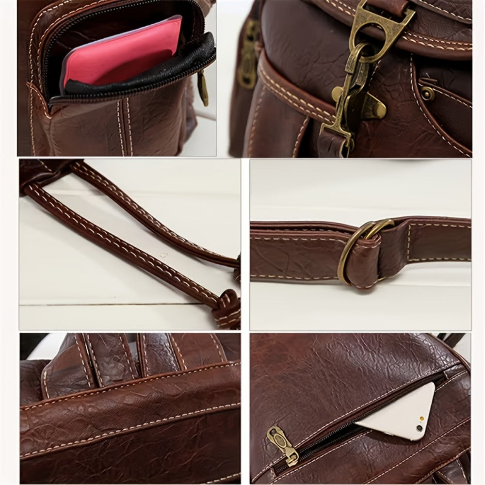 Backpack for Women – for School & Everyday Use, Retro Adjustable Strap Buckle Closure | Bag Vero – detail view 10