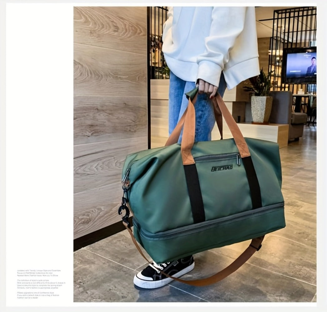 Spacious And Versatile Duffel Bag Suitable for The Gym, Travel, And Luggage, Made from Lightweight And Durable Nylon with Several Compartments, Perfect for Weekend Getaways And As a Roomy Gym Tote for Both Men And Women