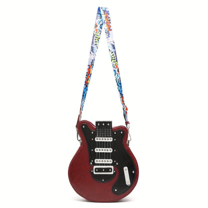 [Perfect Gift] 2025 New Creative Guitar Shaped Bag Y2k Punk Style Fashionable Crossbody Bag, Fashion American Rivets Decor Trendy Backpack for Women, Perfect Gift for Music Lovers