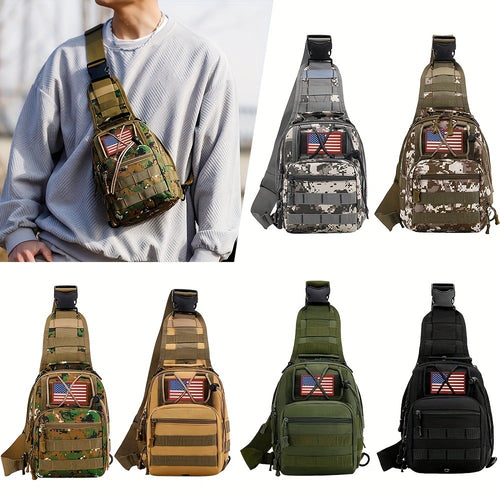 Crossbody Bag, Chest Bag, Ideal for Everyday Outdoor Use. Compact Chest Bag for Men, Perfect for Travel, Tactical Use, And Activities Like Hiking, Hunting, And Fishing
