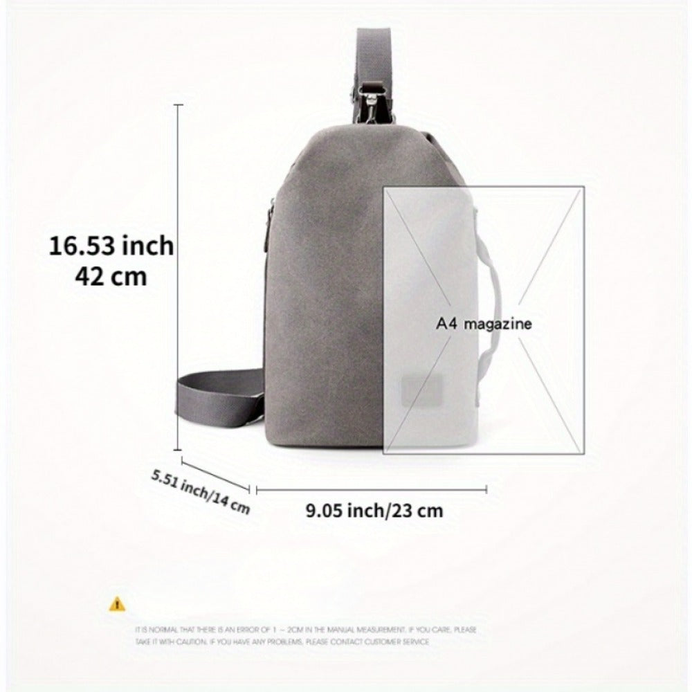 Men's Crossbody Bag – Canvas, Large Capacity, for Travel & Work | Bag Vero – detail view 6