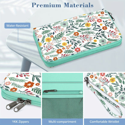 RFID Blocking Family Passport Wallet Holder, Travel Document Organizer Credit Card Clutch Bag for Men Women, 5 card slots, Spring
