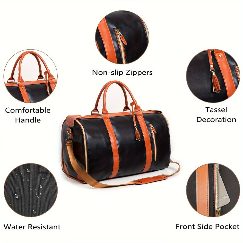 Convertible Garment Bag with Shoulder Strap, 4-In-1 Nylon Suit Travel Bag, Foldable Storage for Business Trips