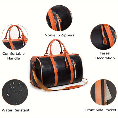 Convertible Garment Bag with Shoulder Strap, 4-In-1 Nylon Suit Travel Bag, Foldable Storage for Business Trips