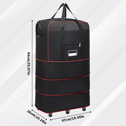 Three-Layer Foldable Luggage Bag, 29.06gal Large-Capacity Travel Bag with 6 Universal Wheels. Sturdy, Wear-Resistant And Super Large Capacity. A Must-Have for Travel, Moving And Studying Abroad