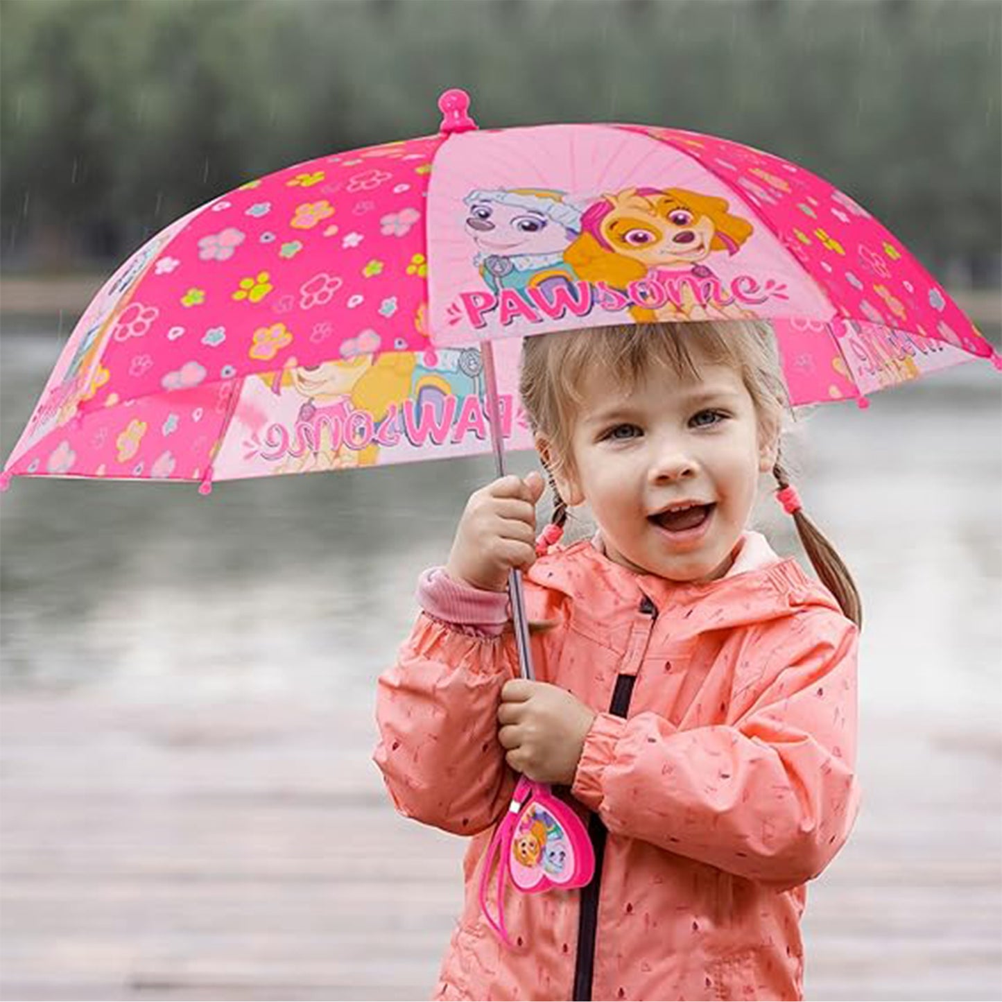 Nickelodeon Kids Umbrella - Rain Wear Umbrella for Toddler and Little Girl Ages 3-6 Grey