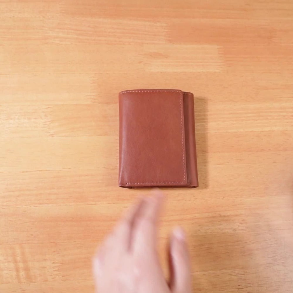 [Leather Tri-fold Wallet] Valentine's Day Gift, Genuine Leather Tri-fold Wallet - Anti-theft Brush Shield, Coin Pocket for Men