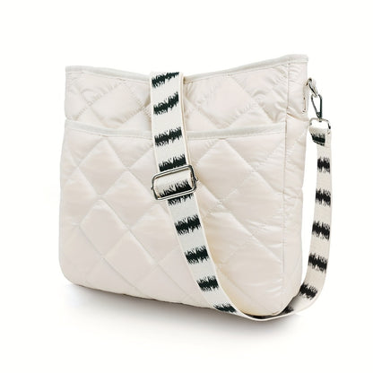 Lychii Quilted Crossbody Bag, Puffer Shoulder Bag, Tote Bag with Zipper, Fashion Quilted Ladies Handbag