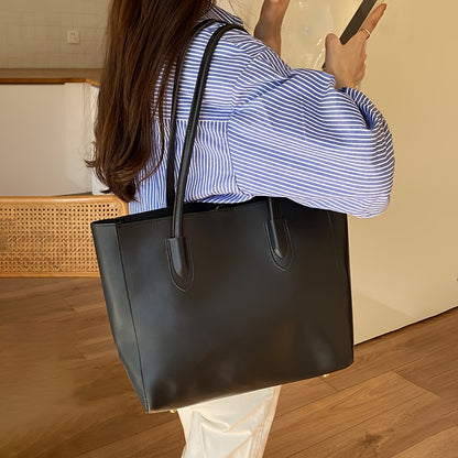 Women's Large Capacity Tote Bag - Work Bag with Kiss Lock Closure, Spacious Designer Handbag for Women, Office, Travel, Everyday Use - Coffee Brown, Elegant Minimalist Shoulder Purse, Ladies Handbags, Sturdy Handles