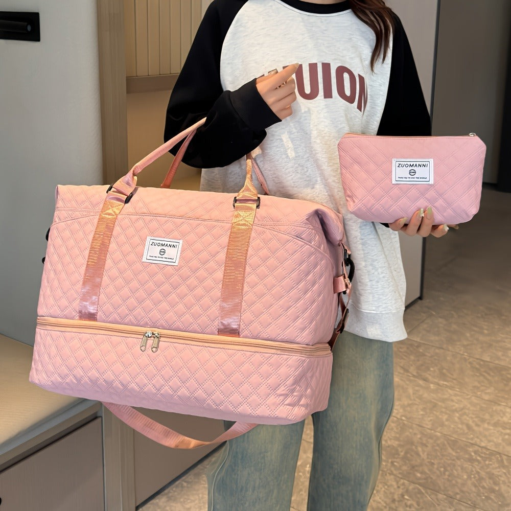 Gym Duffel Bag – 2 Piece, Quilted, for Travel | Bag Vero – detail view 10