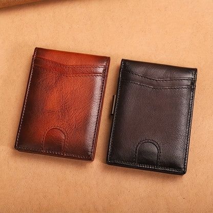 CIEPHIA Genuine Leather RFID Blocking Wallet - Slim Retro Bifold with Front Pocket & for id Slot, 12-Card Holder Suitable for ID, Credit Cards, Cash, Driver' License Holder, Minimalist Gift for Everyday Carry