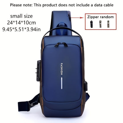 Anti-Theft Backpack, High-Capacity Adjustable Crossbody Backpack | Men'S, Anti-Theft Password Lock, Durable Fabric, Multi-Compartment Design, Secure Zipper Closure, Secure Travel Bag, It'S an Excellent Gift for Your Family And Friends