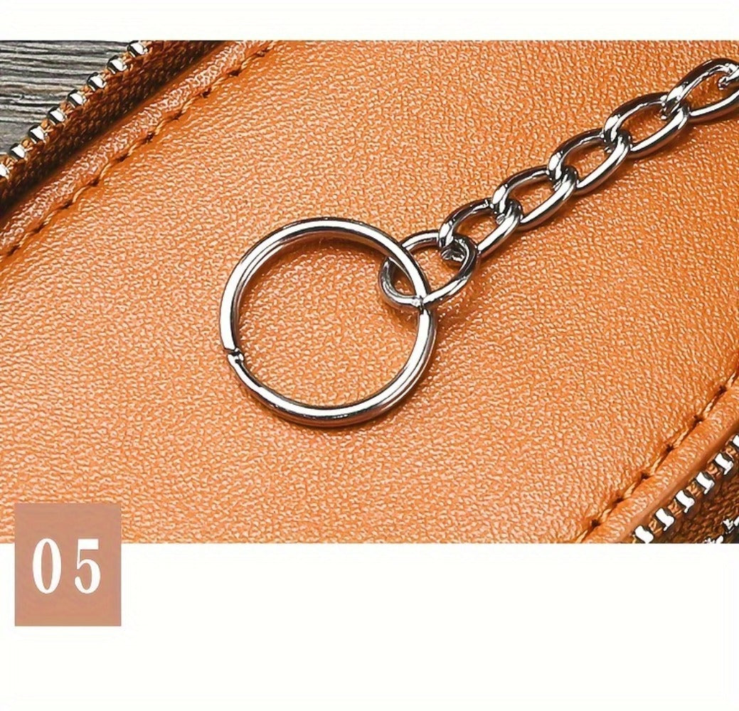 A Multifunctional Double-Layer Car Key Pouch for Men, Featuring a Retro Leather Design, Smart Folding Key Protection, And a Stylish Business Wallet