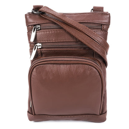1pc Premium Genuine Leather Shoulder Bag, Crossbody Bags for Women, Organizer And Smartphone Compartments, Fashionable Handbag with Wallet, Adjustable Shoulder Strap