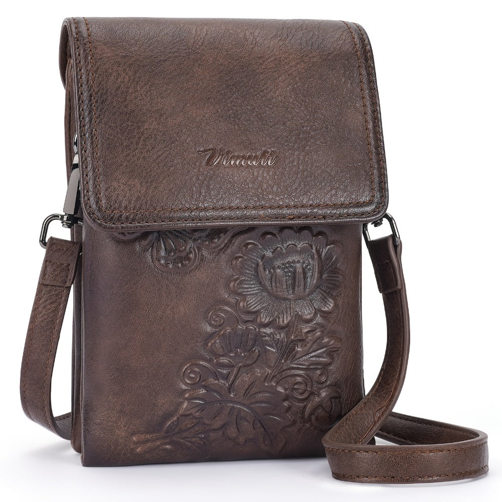 Compact Purse With Embossed Floral Design, Ideal For Women As A Mini Phone Shoulder Bag Mom Gift Tote Carry Everyday