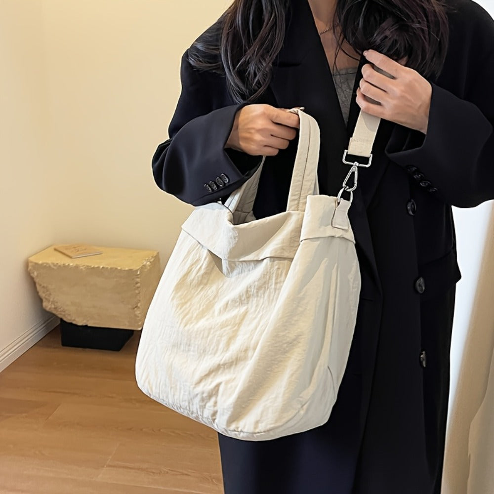 [Stylish Casual Nylon Bag] Stylish Casual Nylon Bag Lightweight Large-Capacity Nylon Shoulder Bag - Women's Stylish Casual Crossbody Bag for College And High School Students - Everyday Commuting Tote Bag