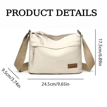 The Lady's Crossbody Bag Has a Large Capacity, Multiple Layers with Zippers for Closure, an Adjustable Shoulder Strap, Suitable for Casual Outings and Daily Use as a Handbag, and a Simple and Fashionable Crossbody Small Bag for Commuting.