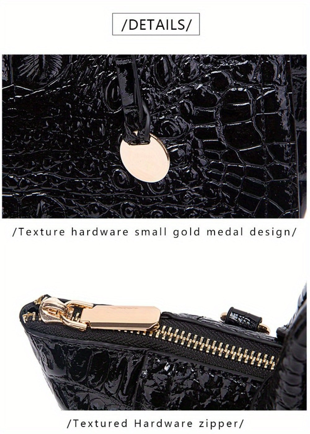[Crocodile Patterned Handbag] Fashionable And Colorful Crocodile Patterned Handbag, A Visual Feast Of Multi-Color Gradient Fusion, Craftsmanship Texture, And Exquisite Metal Accessories Embellishment. Large Capacity Design Meets Diverse Needs