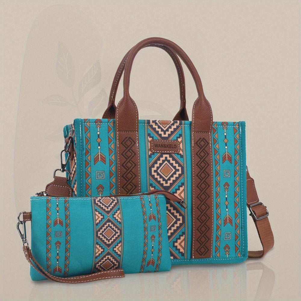 Bohemian Bag for Women Travel Handbag Bohemian Tote Bag Vintage Purses and Handbags Men's Underarm Bag with Crossbody bag Braided rope Bag Weekend Bag Large Capacity Western Purse Stylish Casual bag with handbag