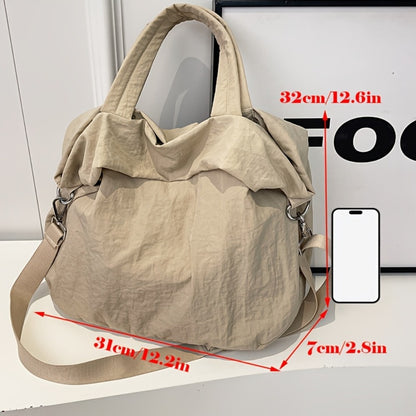 [Stylish Casual Nylon Bag] Stylish Casual Nylon Bag Lightweight Large-Capacity Nylon Shoulder Bag - Women's Stylish Casual Crossbody Bag for College And High School Students - Everyday Commuting Tote Bag