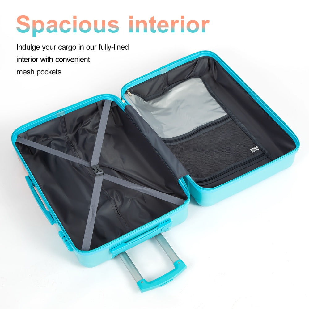 UUH - 4pcs Luggage Set - Sturdy ABS Material Luggage, Smooth Dual Wheels, TSA Certified Locks, 13/20/24/28 Inch Sizes, Gradient Colours, 13 Inch Carry-on Case Included, Ultra-lightweight Design - Perfect for Travelling