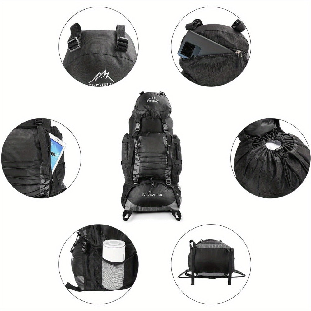 1pc 23.78gal Hiking Daypack Backpack High Quality Large Capacity Bag Hydration Pack for Men and Women Camping Traveling Halloween Black Friday Christmas Thanksgiving Gift for Boyfriend Husband Father