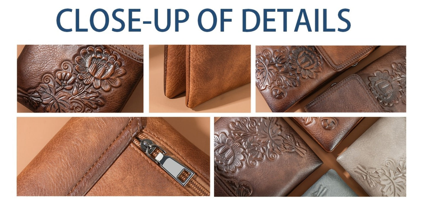 Compact Purse With Embossed Floral Design, Ideal For Women As A Mini Phone Shoulder Bag Mom Gift Tote Carry Everyday