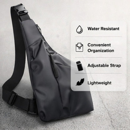 1pc Men's Chest Bag - Adjustable Crossbody Bag with Lightweight Design & Secure Strap, Compact Messenger Bag for Travel, Work, College, Everyday Use - Unisex Sling Bag for Men & Women (Black), College Essentials, Minimalist Style, Highquality Fabric, Urba