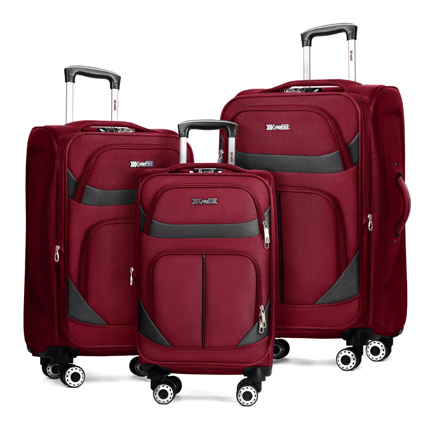 New York Xpress Durable Softside Luggage Lightweight Expandable with Spinner Wheels & Combination Lock, Reinforced Handles, Carry On Airline Approved and Checked, Soft Shell Travel Case for Men & Women, Available in 22", 26", 30", 34"
