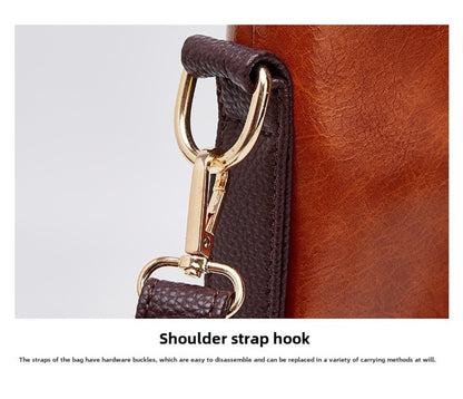 PU Elegant and Retro Women's Tote Bag, Large Capacity Women's Shoulder Bag, Smooth Fabric Crossbody Bag, High-quality Handbag, Suitable As A Gift