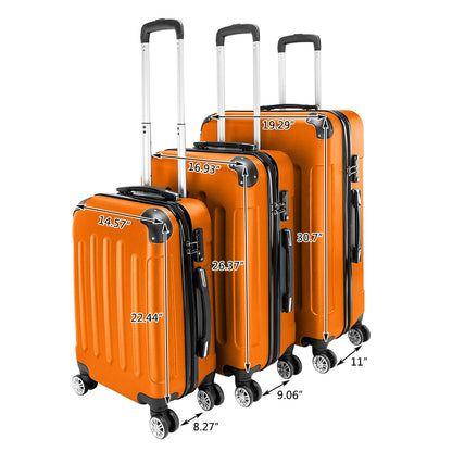 3-in-1 Portable ABS Trolley Case luggage 20" / 24" / 28" Purple