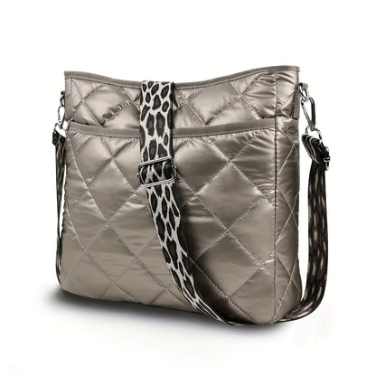 Lychii Quilted Crossbody Bag, Puffer Shoulder Bag, Tote Bag with Zipper, Fashion Quilted Ladies Handbag