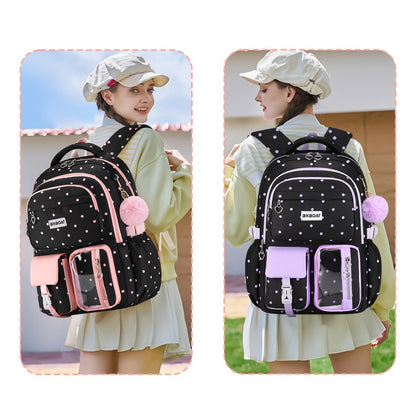 3pcs Teenage School Backpack Handbag Storage Bag Set | 15.6-inch Laptop Backpack, Cute and Large Capacity with Multiple Pockets, Smooth Zipper, Casual Style, Lightweight, Trolley Sleeve, for Back to School and Daily Use, For Teenager, For Teenager