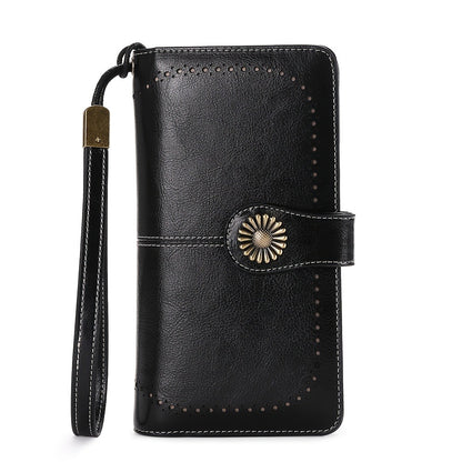 Purple Wallets for Women RFID Blocking, Long Wallet with 24 Card Slots & Phone Pocket, Large Capacity Wristlet Clutch, Gift Box for Daily Use