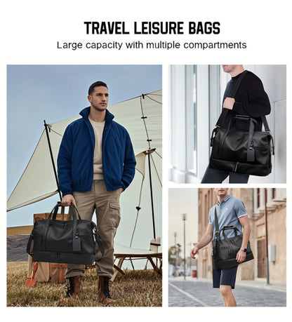 Overnight Bag Carry on Bag Travel Bag with Shoe Pouch Large - Capacity Men'S Weekend Travel Bag with Shoe Compartment Large - Capacity Sports And Fitness Bag, Men'S Handbag, Short - Distance Travel Backpack, Women'S Single - Shoulder Bag