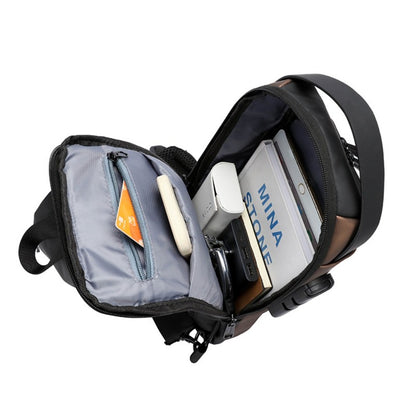 Combination Lock Security Chest Bag - Large Business Crossbody, Durable Travel & Work Tote
