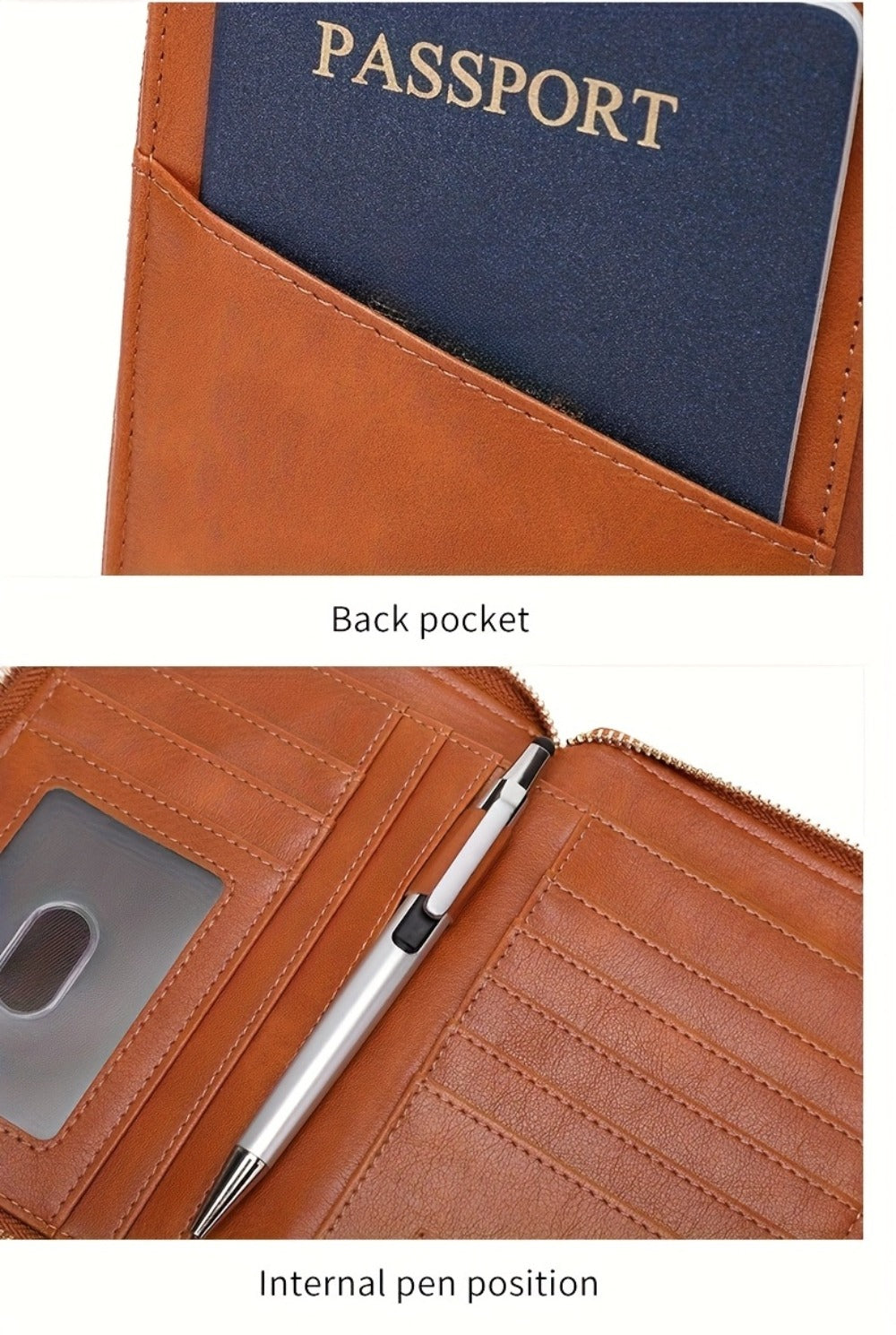 RFID Travel Wallet | Casual Minimalist Bi-Fold Design with Zipper Closure, Faux Leather Construction, Detachable Wrist Strap | Lightweight Travel Organizer for Passport, Cards, Cash, Boarding Passes | Ideal for Vacations, Commuting And Daily Use