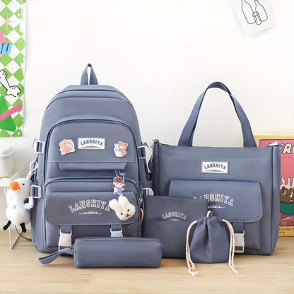 Backpack for Women – 5 Piece, Large Capacity, for School | Bag Vero – detail view 17