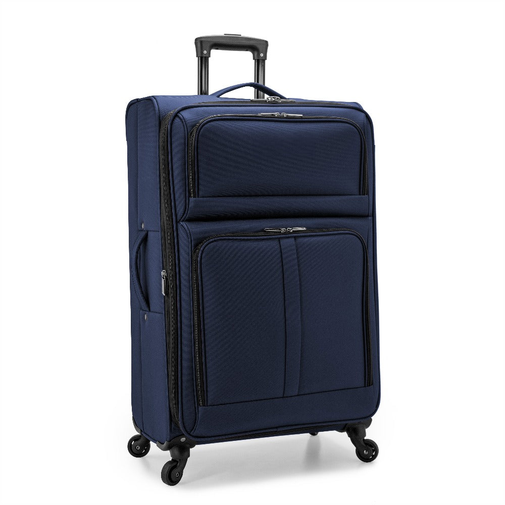 U.S. Traveler Anzio Softside Expandable Luggage w/ Spinner Wheels |Soft Shell, Lightweight, Expandable & 360° Spinner Wheels | 22"/26"/30"/2 PC Set/3 PC Set| Airline Approved Carry-on, Upright Checked Suitcases, Teal, Navy, Burgundy & Dark Grey - Ideal fo
