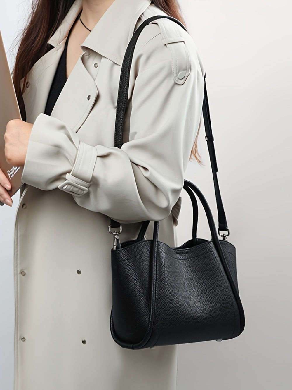 Cowhide Leather Vegetable Basket Bag New Luxury Leather Niche Design Shoulder Bag Crossbody Tote